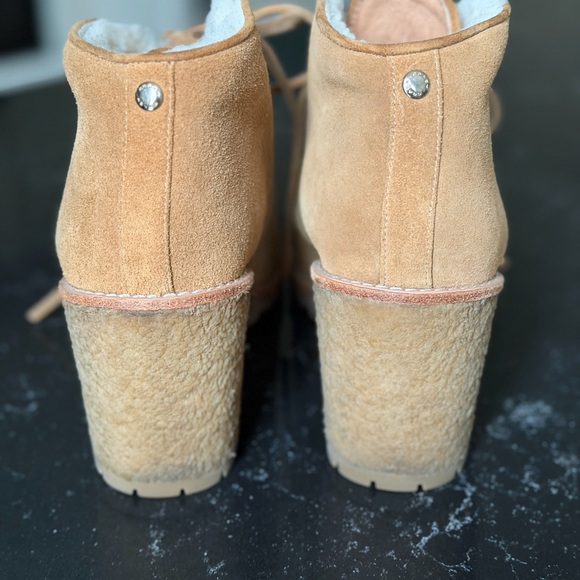 Coach Karson Suede Lace-Up Wedge Booties 8.5 - Picture 5 of 5